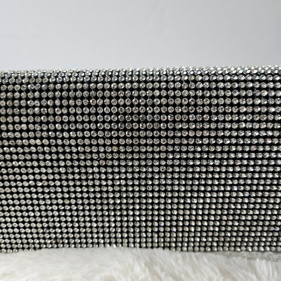 Crystal Rhinestone Evening Bag crossbody Glitter Party Clutch NWOT - Picture 5 of 14